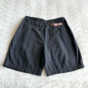 Vintage Bugle Boy Shorts Mens 35 (Tag 38) Black Loose Baggy Pleated Patchwork
